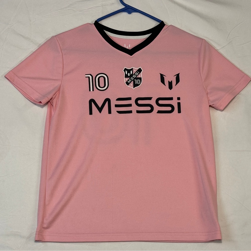 Messi Collection Youth Pink Soccer Jersey Inter Miami CF Number 10 Size M 10/12
